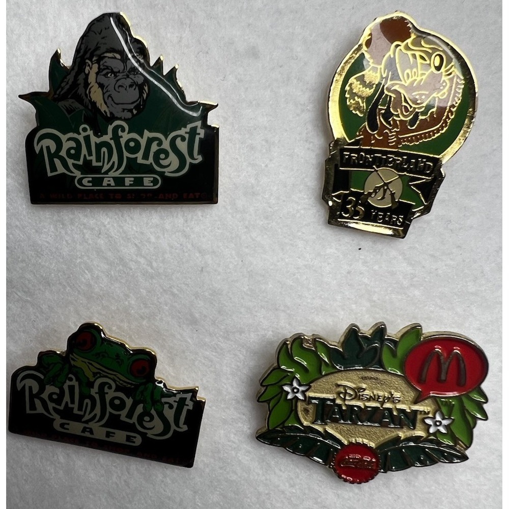 Disney Rainforest Cafe Pin Lot Tarzan McDonalds Goofy Frontierland Vintage